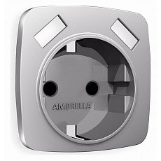 Накладка для розетки с заземлением и со шторками и 2хusb type a ambrella volt quant op5090